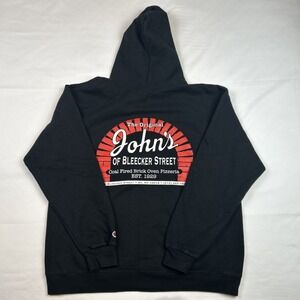 John's Pizzeria Of Bleecker Street NY Pizza Black Graphic Hoodie Sz XL Champion